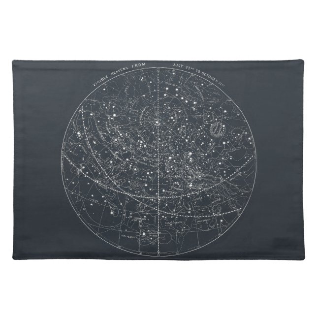 Vintage Constellation Map Cloth Placemat (Front)