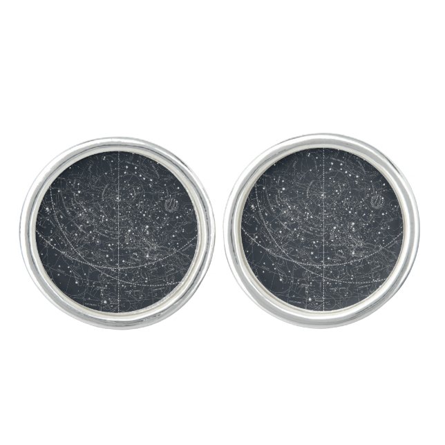 Vintage Constellation Map Cufflinks (Front)