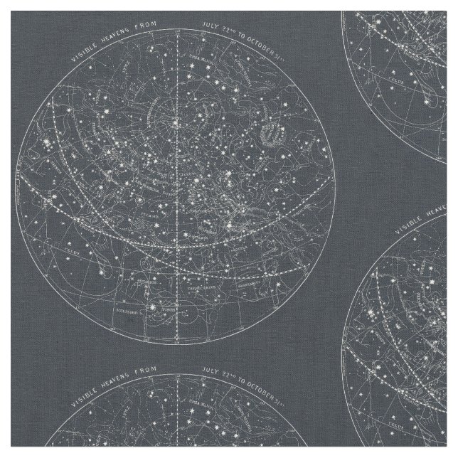Vintage Constellation Map Fabric (Close Up)