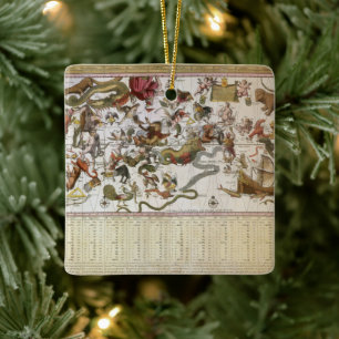 Vintage Constellation Star Map by Backer and Broen Ceramic Ornament