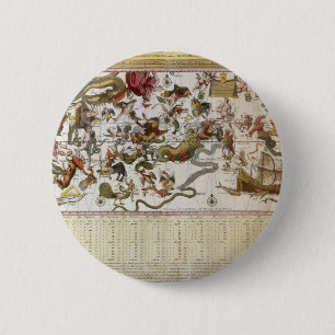 Vintage Constellation Star Map by Backer and Broen Pinback Button