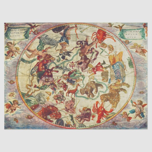Vintage Constellation Tissue or Decoupage Paper (Front)