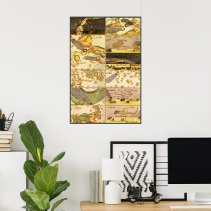 Vintage Constellations, Antique Astronomy & Stars Poster