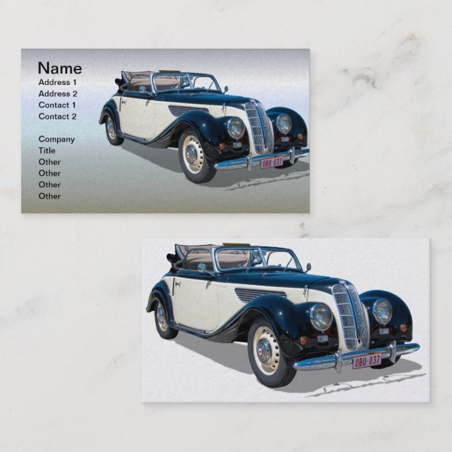 Vintage Convertible Automobile Business Card (Front/Back)