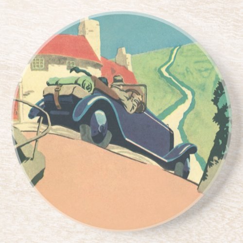 Vintage Convertible Car Road Trip in the Country Coaster