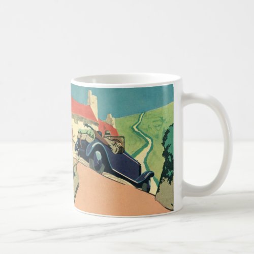 Vintage Convertible Car Road Trip in the Country Coffee Mug