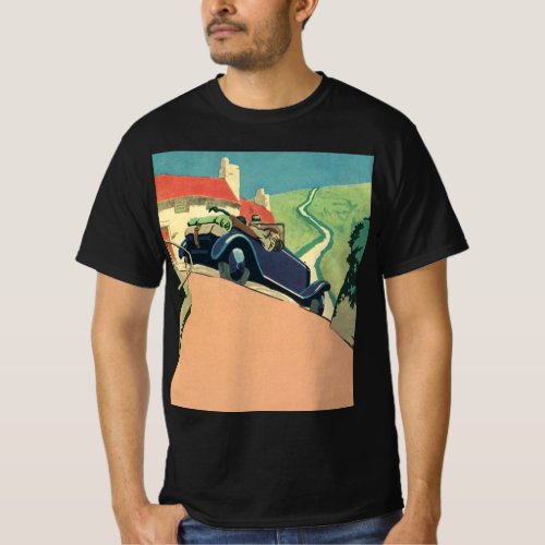 Vintage Convertible Car Road Trip in the Country T_Shirt
