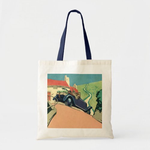 Vintage Convertible Car Road Trip in the Country Tote Bag
