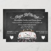 Vintage Convertible Chalkboard Post Wedding Invite (Front/Back)