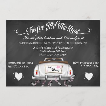 Vintage Convertible Chalkboard Post Wedding Invite by PetitePaperie at Zazzle