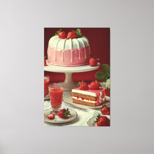 Vintage cook book illustration Canvas Print (Front)