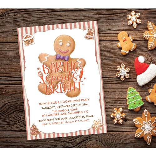 Vintage Cookie Exchange Holiday Party Invitation