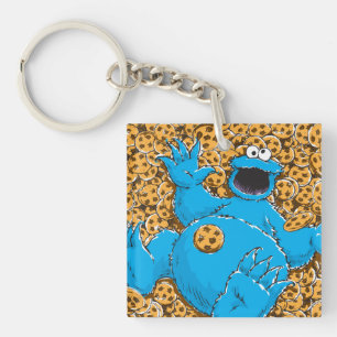Vintage Cookie Monster and Cookies Keychain