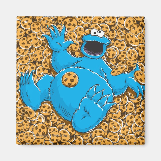 Vintage Cookie Monster and Cookies Magnet (Front)