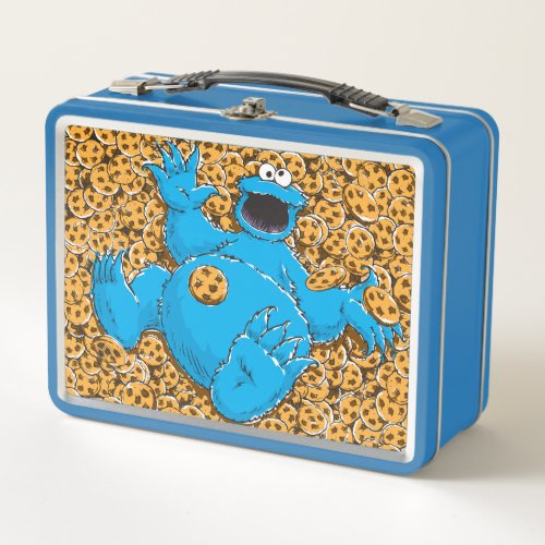 Vintage Cookie Monster and Cookies Metal Lunch Box