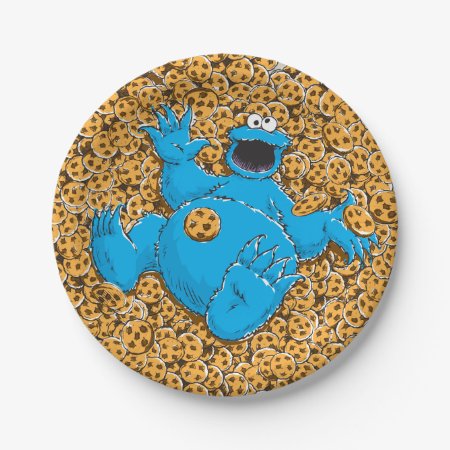 Vintage Cookie Monster And Cookies Paper Plates