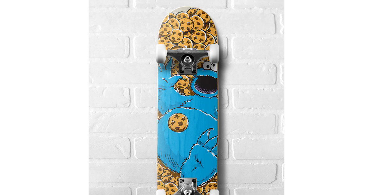 Vintage Cookie Monster and Cookies Skateboard Zazzle