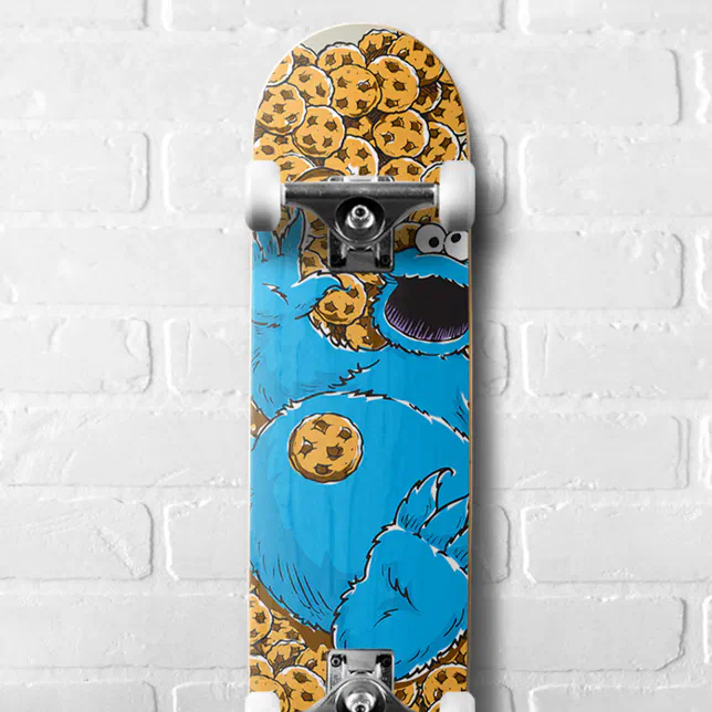 Vintage Cookie Monster and Cookies Skateboard | Zazzle