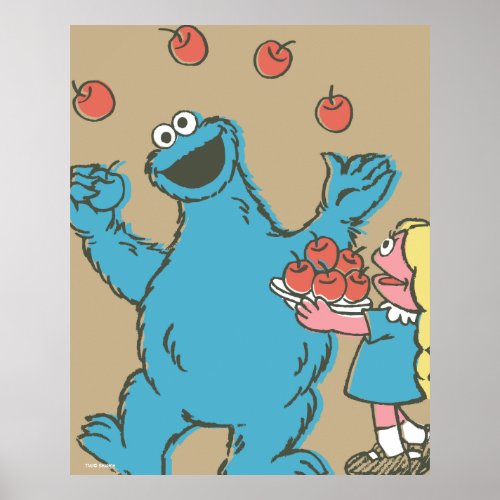 Vintage Cookie Monster and Prairie Dawn Poster