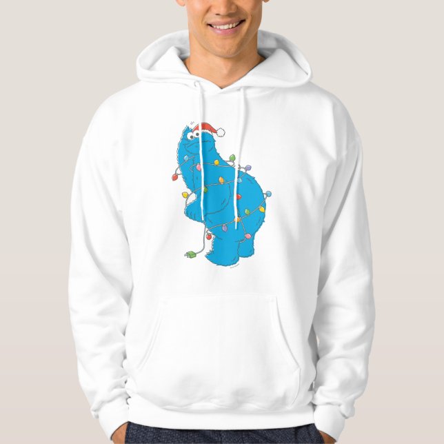 Vintage Cookie Monster Christmas Lights Hoodie (Front)
