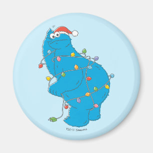 Vintage Cookie Monster Christmas Lights Magnet