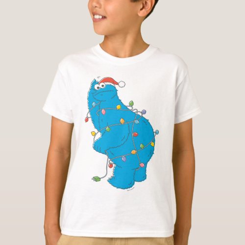 Vintage Cookie Monster Christmas Lights T_Shirt