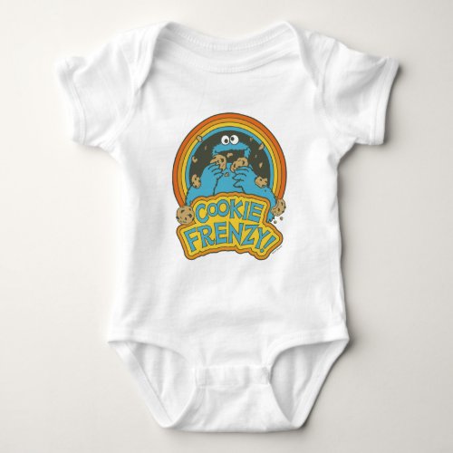 Vintage Cookie Monster  Cookie Frenzy Baby Bodysuit