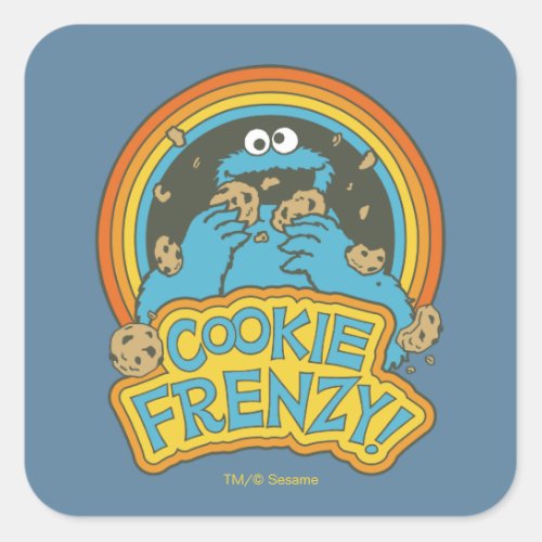 Vintage Cookie Monster  Cookie Frenzy Square Sticker