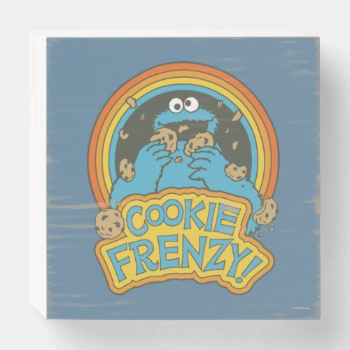 Vintage Cookie Monster  Cookie Frenzy Wooden Box Sign