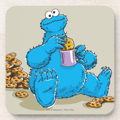 Vintage Cookie Monster Eating Cookies Coaster