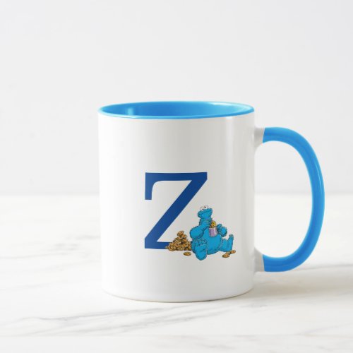 Vintage Cookie Monster Eating Cookies Monogram Z Mug