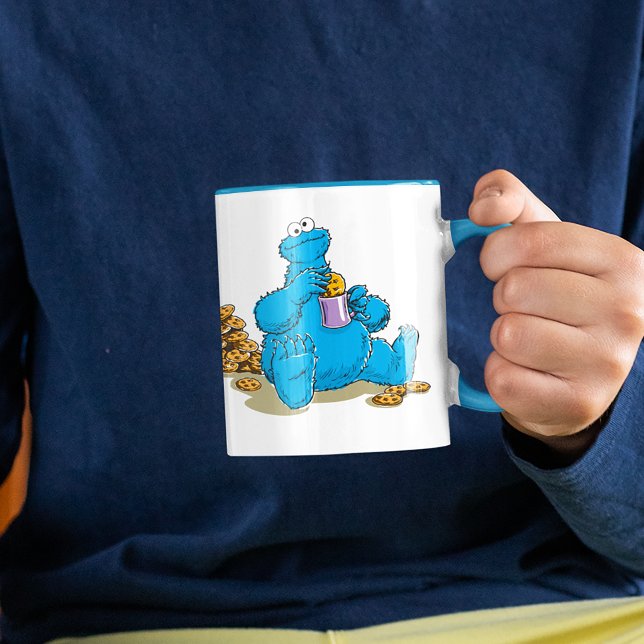 Vintage Cookie Monster Eating Cookies Mug