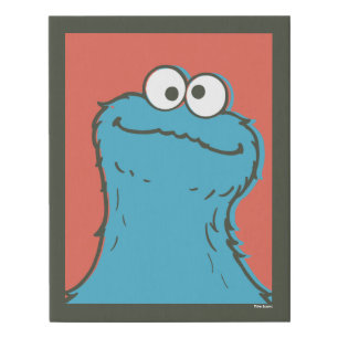 Vintage Cookie Monster Faux Canvas Print