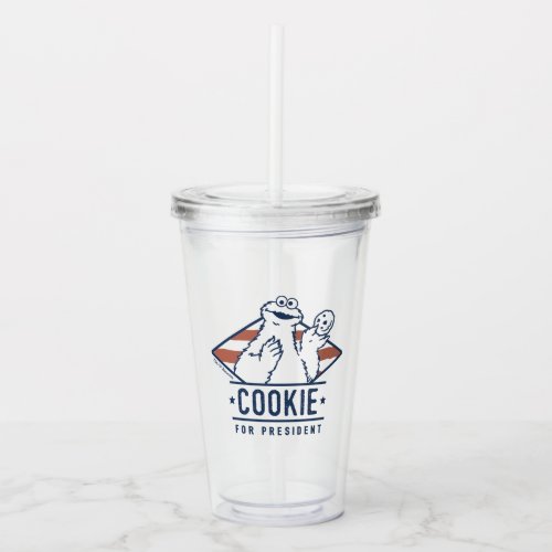 Vintage Cookie Monster for President Acrylic Tumbler