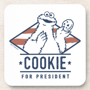 Vintage Cookie Monster for President Beverage Coaster