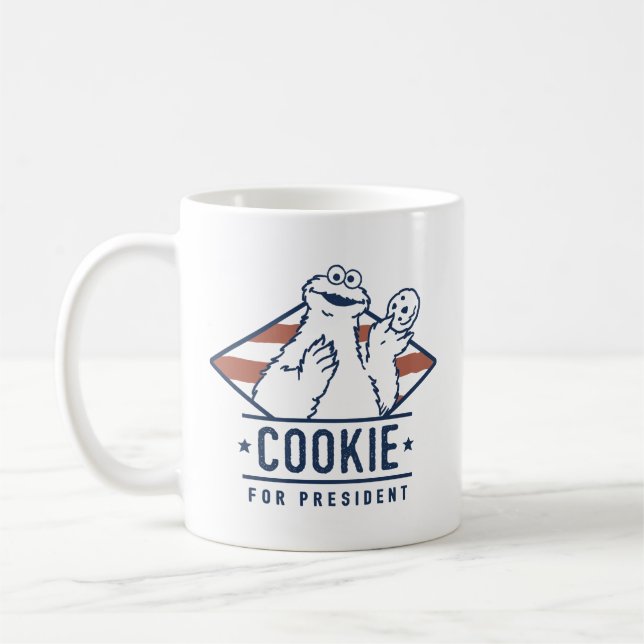 Vintage Cookie Monster for President Coffee Mug (Left)