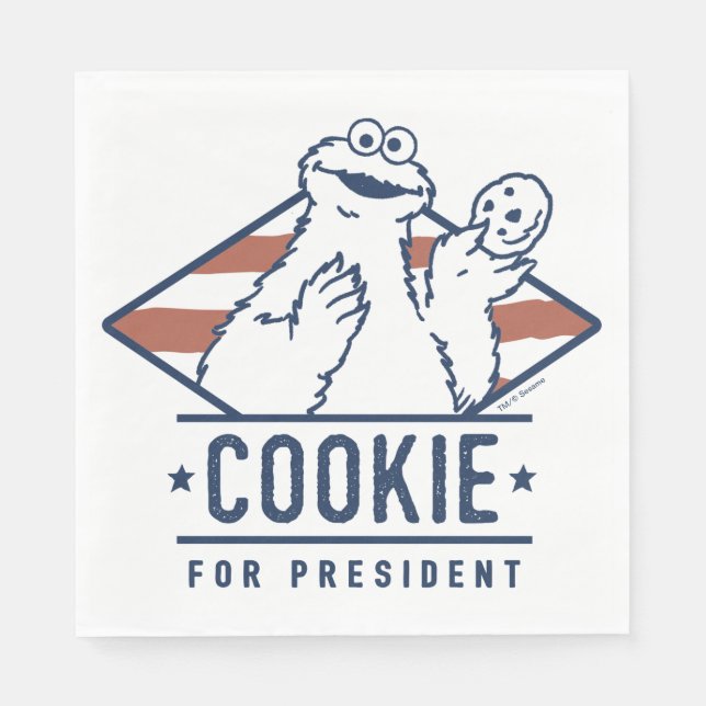 Vintage Cookie Monster for President Napkins (Front)