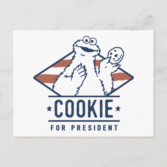 Vintage Cookie Monster for President Postcard (Front)