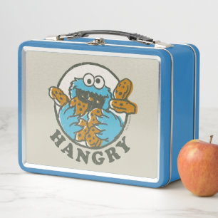Vintage Cookie Monster   Hangry Metal Lunch Box