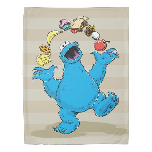 Vintage Cookie Monster Juggling Duvet Cover