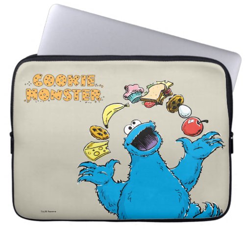 Vintage Cookie Monster Juggling Laptop Sleeve