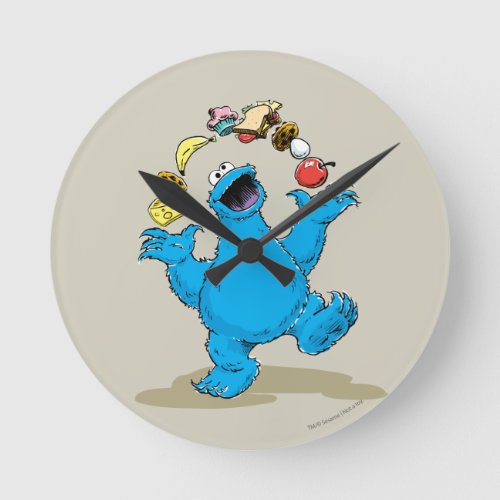 Vintage Cookie Monster Juggling Round Clock