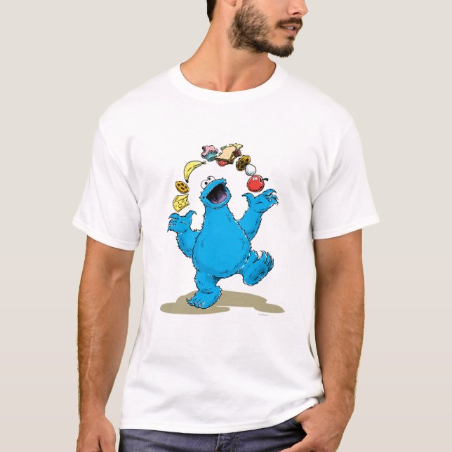 Vintage Cookie Monster Juggling T-Shirt (Front)