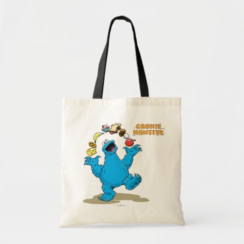 Vintage Cookie Monster Juggling Tote Bag