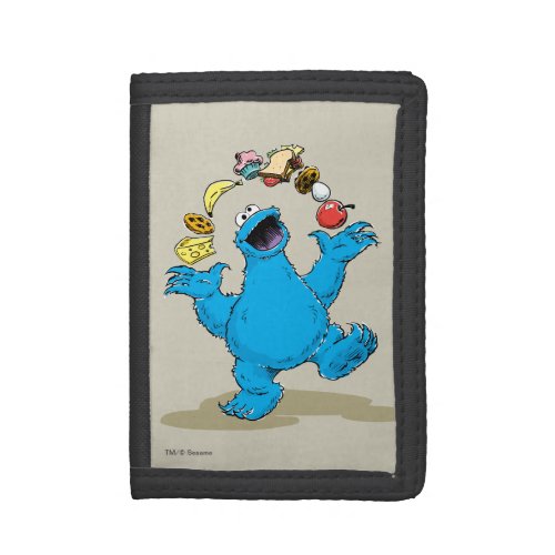 Vintage Cookie Monster Juggling Trifold Wallet