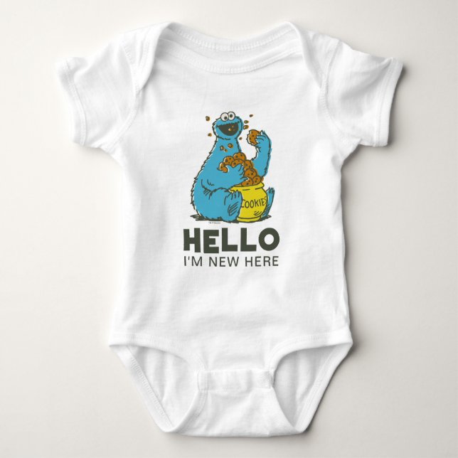Vintage Cookie Monster | New Baby Baby Bodysuit (Front)