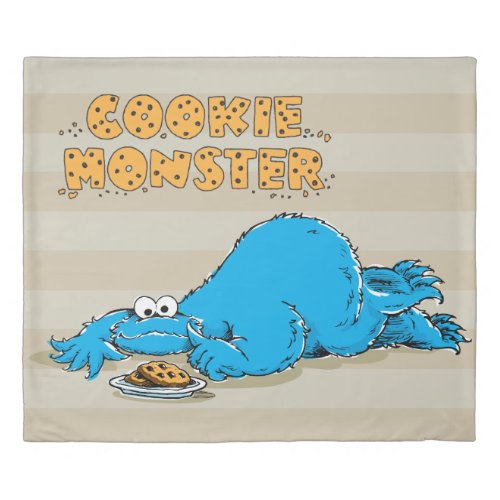 Vintage Cookie Monster Plate of Cookies 2 Duvet Cover