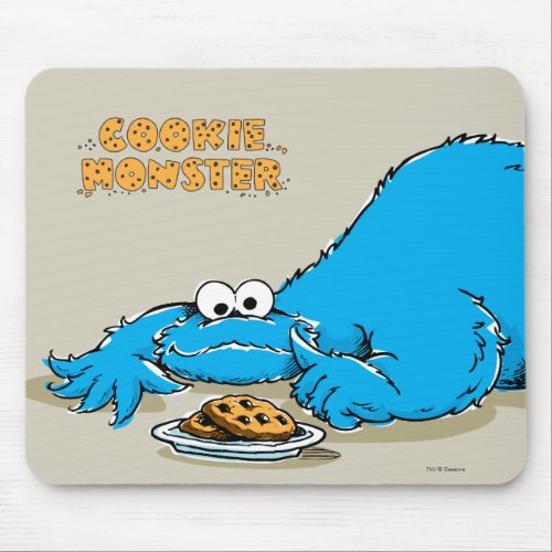 Vintage Cookie Monster Plate of Cookies Mouse Pad
