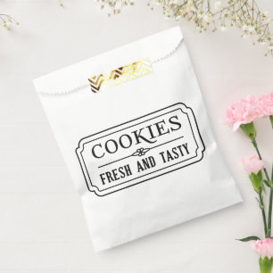 Vintage Cookies Fresh and Tasty Bakery Design Favor Bag