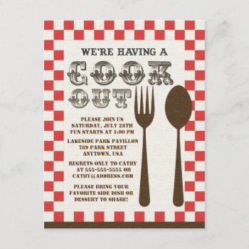 Vintage Cookout Style Invitation by GirlyTemplate at Zazzle